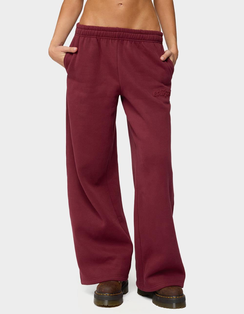 Edikted Totally Sweatpants - DK RED
