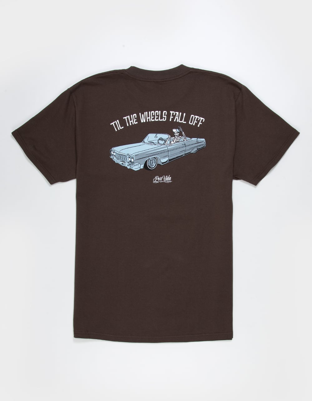 LAST CALL CO. Wheels Por Vida Mens Tee - BROWN