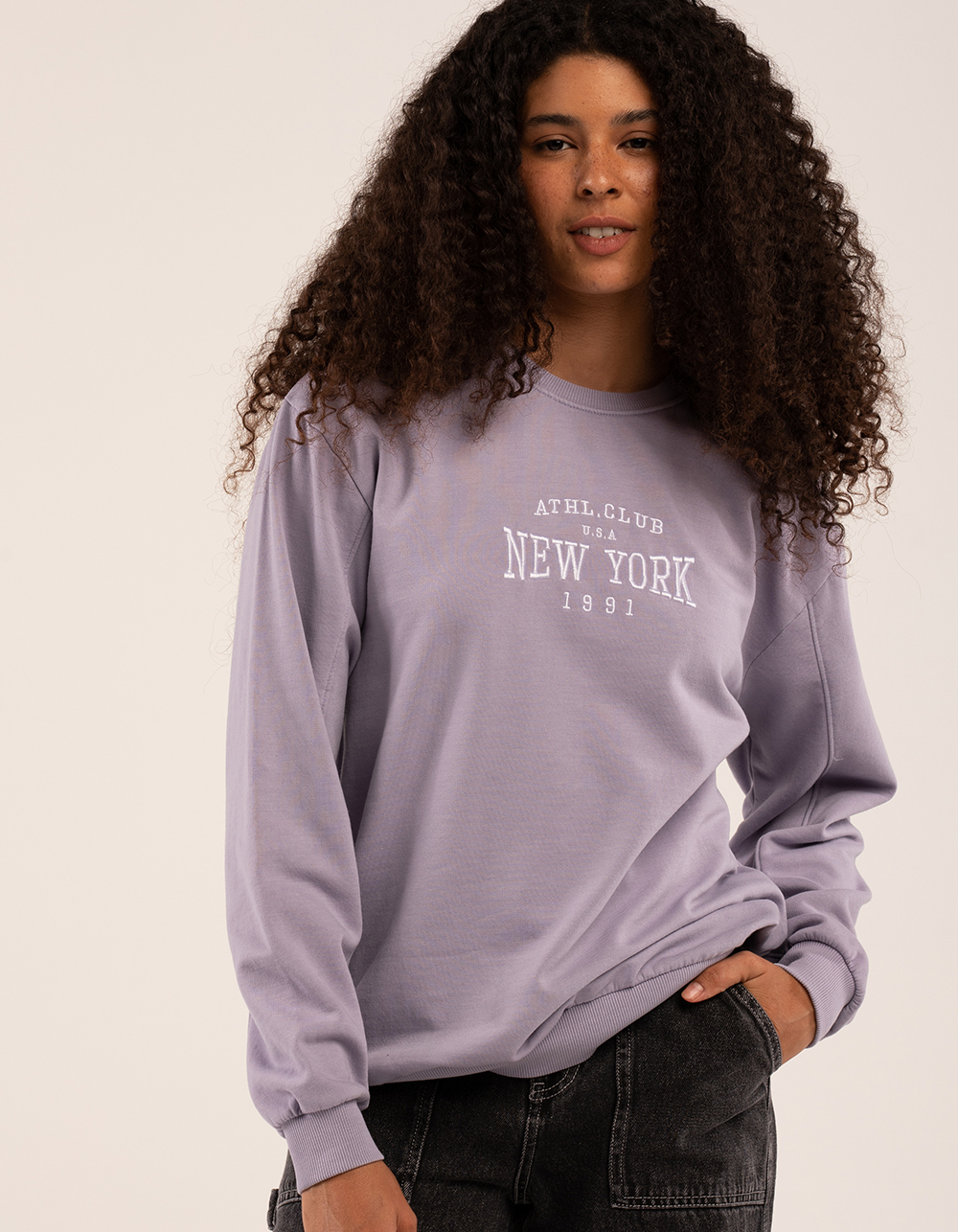 womans crew neck sweatshirt