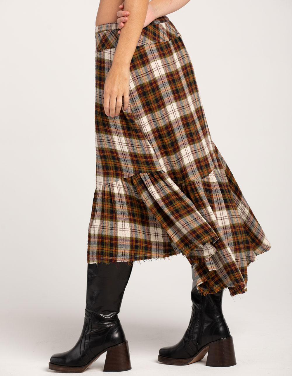 FREE PEOPLE Marcelline Womens Maxi Skirt - BROWN COMBO