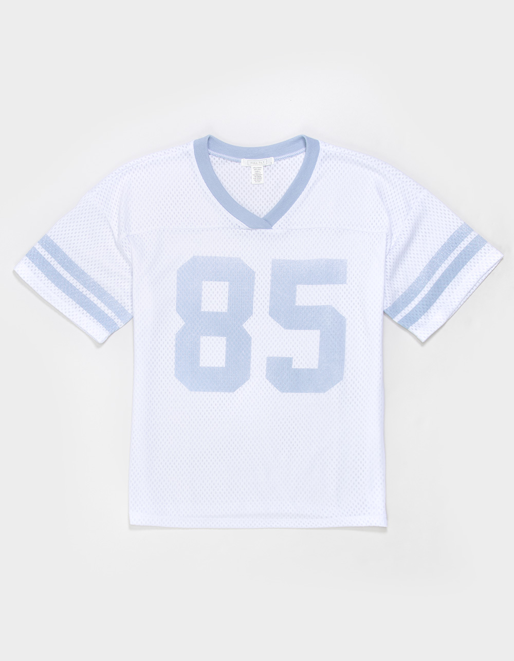 FULL TILT 85 Stripe Girls Mesh Tee - WHITE