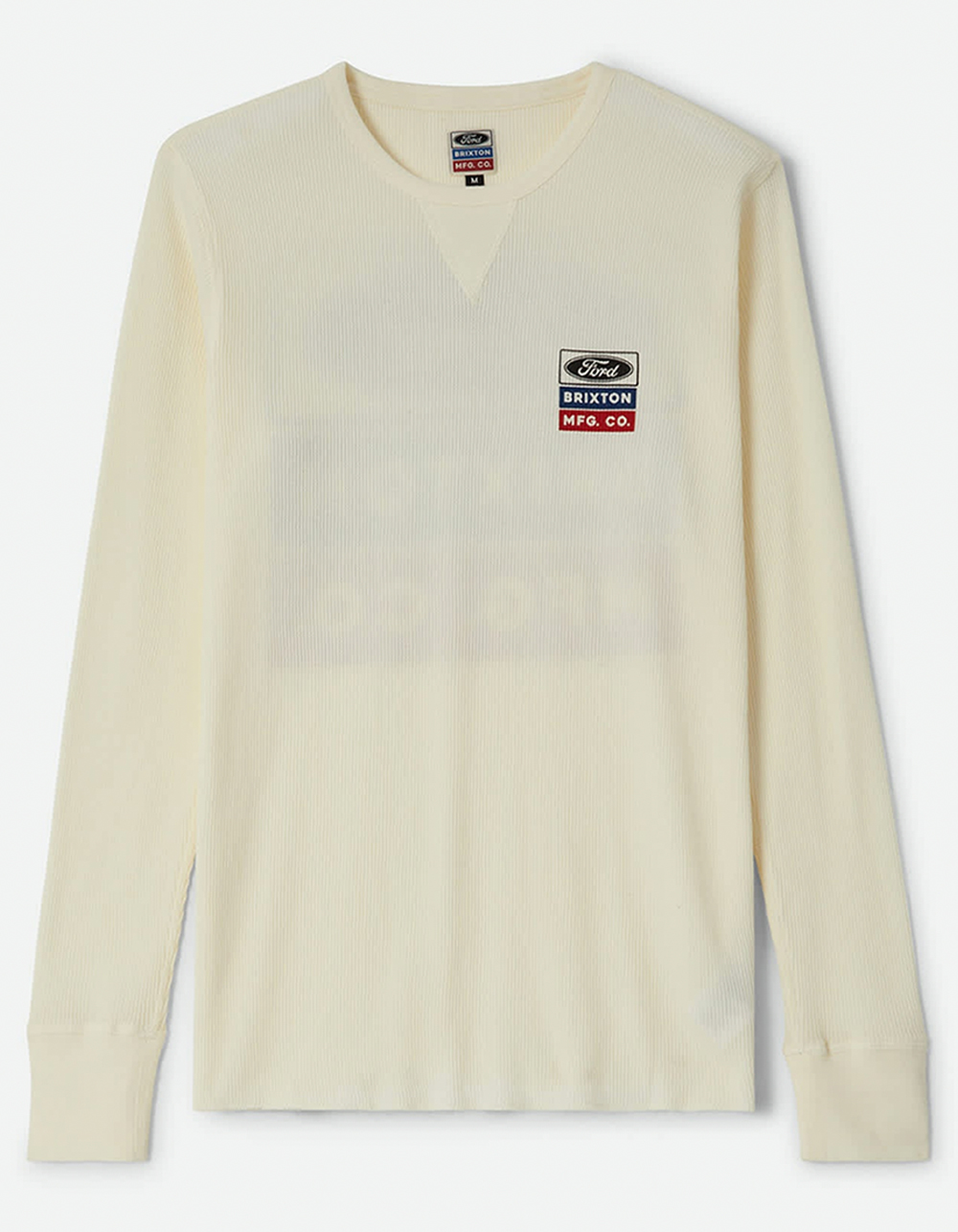 BRIXTON x Ford Service Dept Mens Long Sleeve Waffle Tee - OFF WHITE