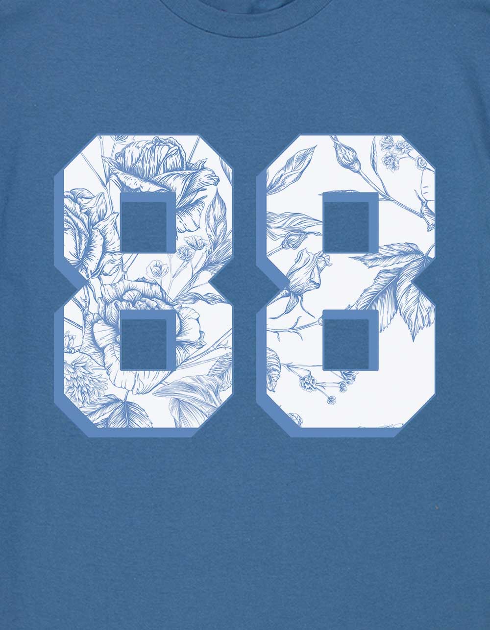 COLLEGIATE 88 Floral Fill Unisex Tee - INDIGO