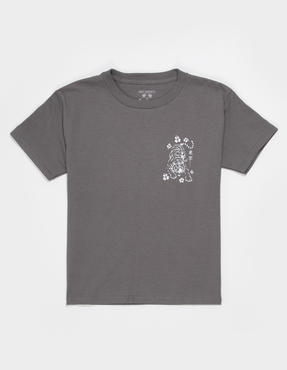 RIOT SOCIETY Easy Tiger Girls Tee - CHARCOAL