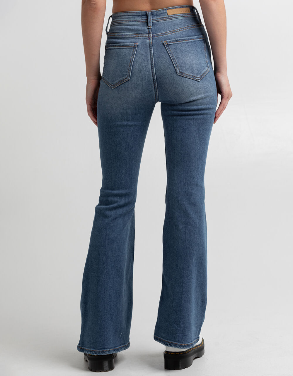 CELLO Womens Stretch Destroy Flare Jeans - MEDIUM WASH | Tillys