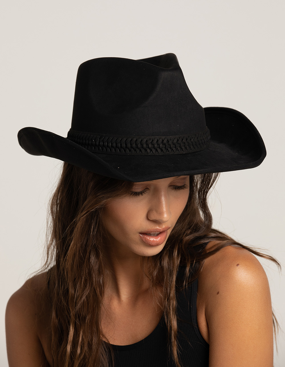 Suede Womens Cowboy Hat BLACK Tillys