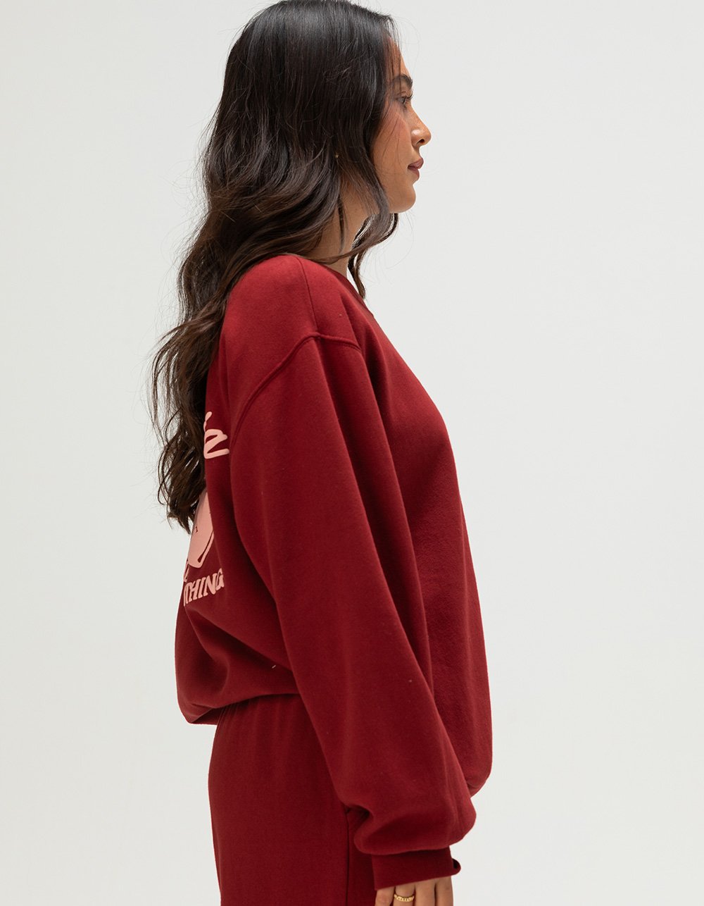 NECTAR CLOTHING California Womens Crewneck Sweatshirt - BURGUNDY