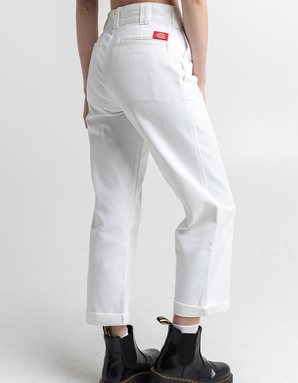 DICKIES Crop Womens Roll Hem Pants WHITE Tillys