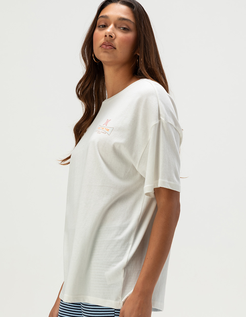 HURLEY Tide Chaser Womens Boyfriend Tee - IVORY