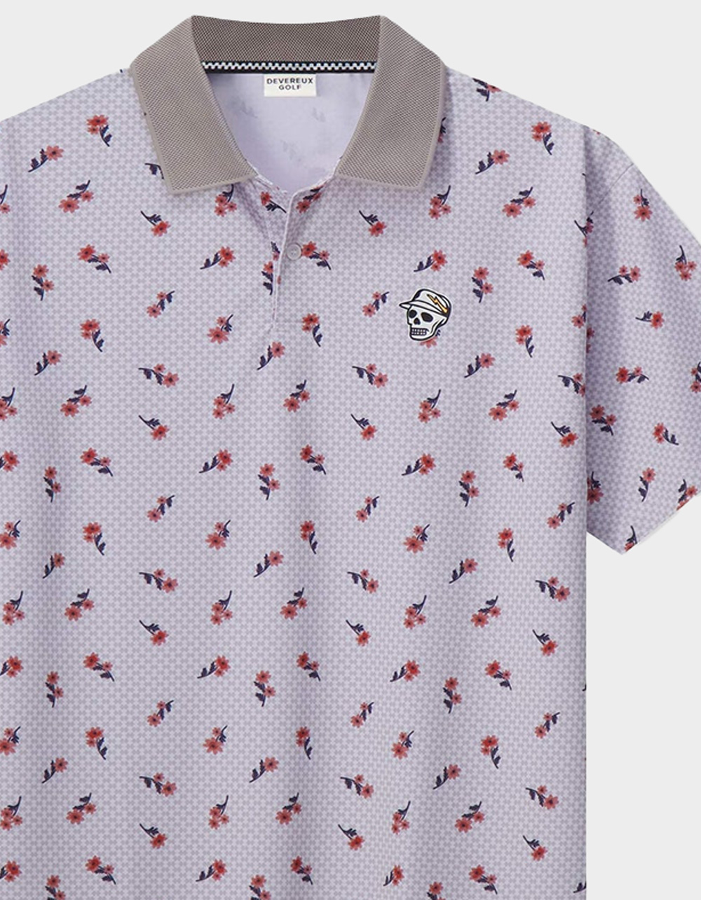 DEVEREUX GOLF El Bruno Mens Polo Shirt - WHITE/MULTI