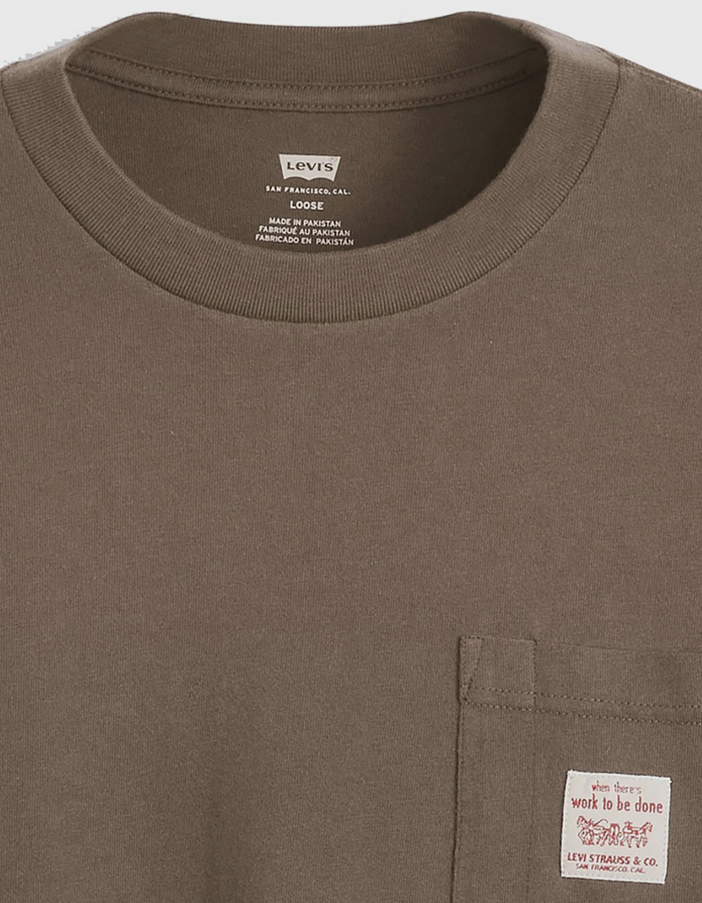 LEVI'S Workwear Mens Loose Pocket Tee - BROWN