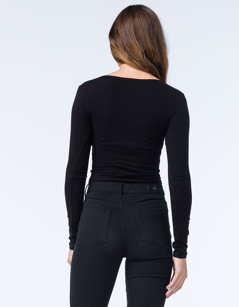 BOZZOLO Womens Long Sleeve Crop Top image number 2