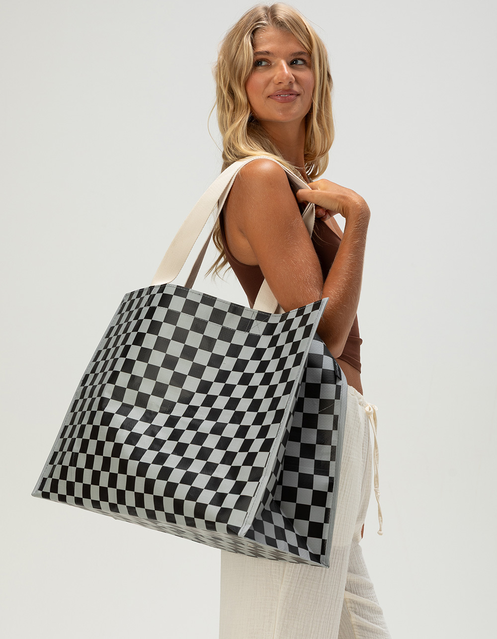LOCAL BEACH XL Large All Day Tote Bag - CHECKER
