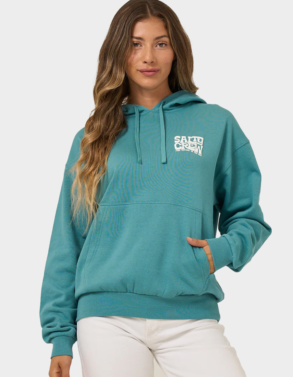 SALTY CREW Freestyle Womens Oversized Hoodie - TEAL GREEN