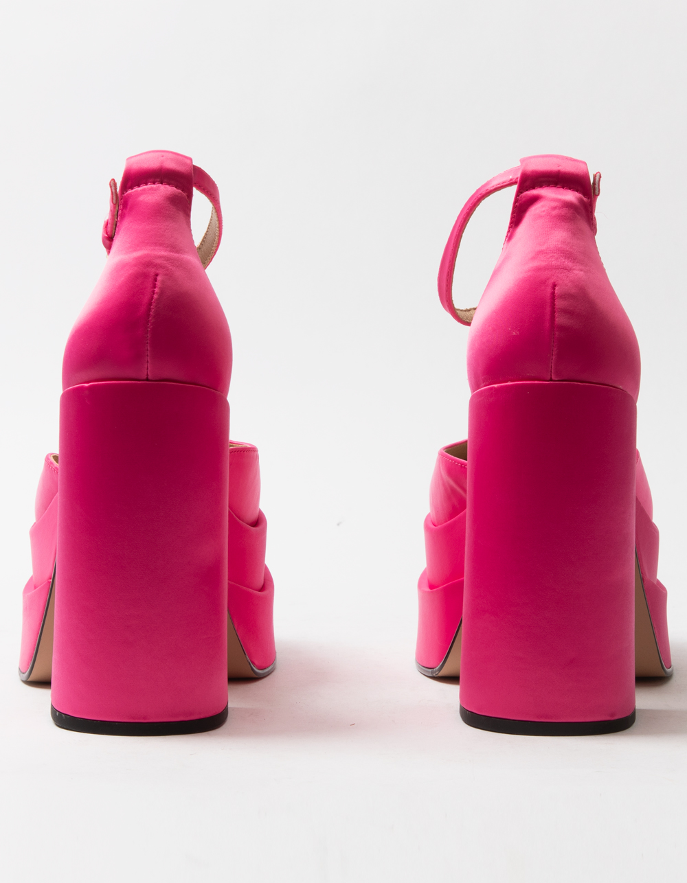 STEVEN MADDEN Charlize Satin Platform Heels - HTPNK - CHARLIZE