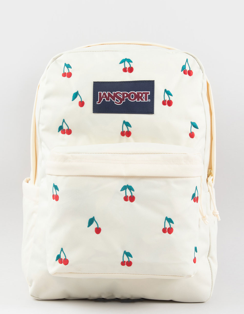 JANSPORT SuperBreak Plus FX Backpack - CHERRY EMBROIDERY COCONUT