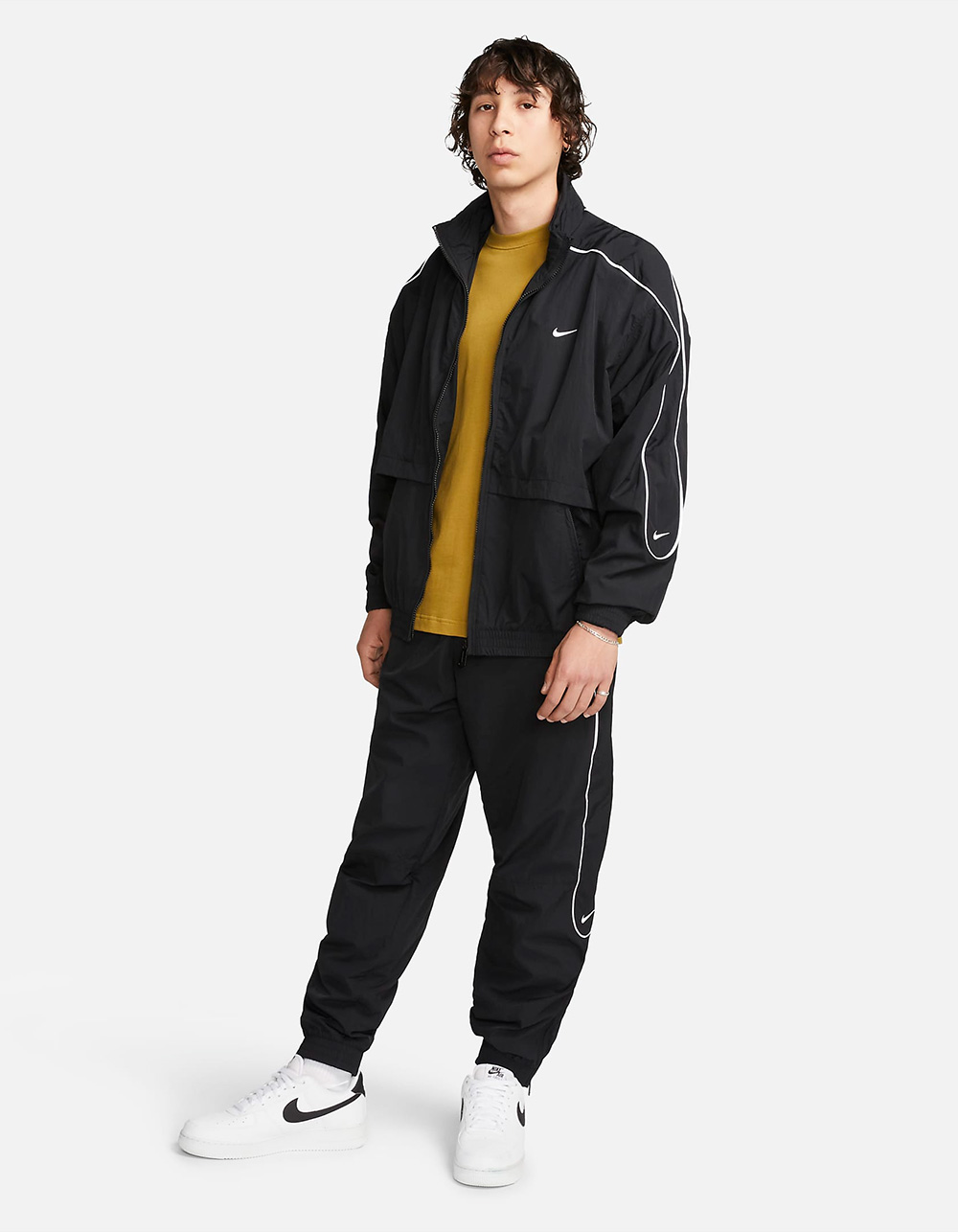 NIKE Sportswear Solo Swoosh Mens Track Jacket - BLACK