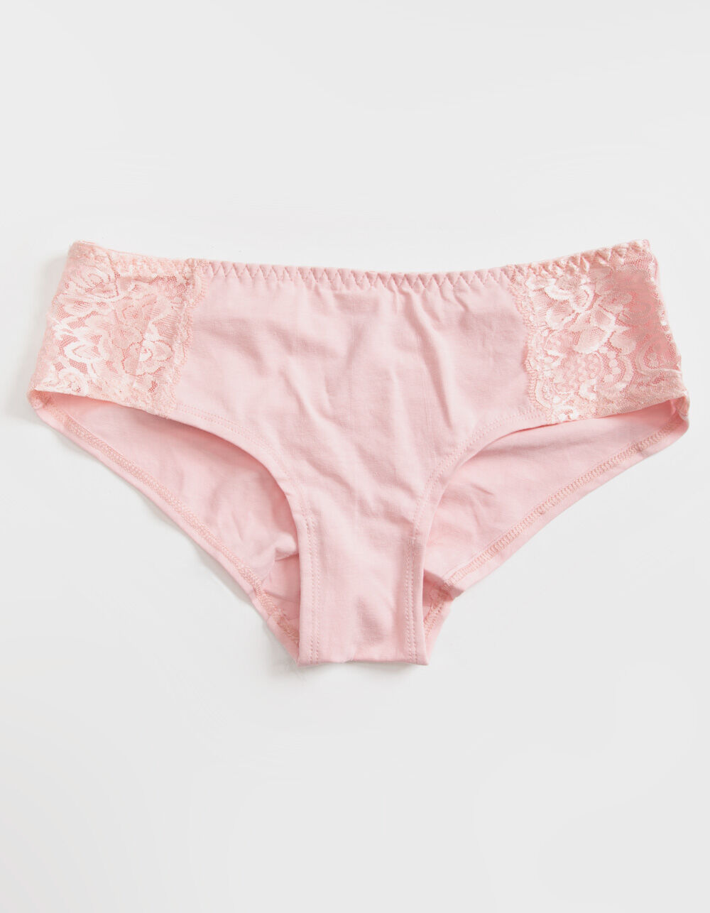 FULL TILT Lace Inset Ruched Back Pink Boyshorts - PINK | Tillys