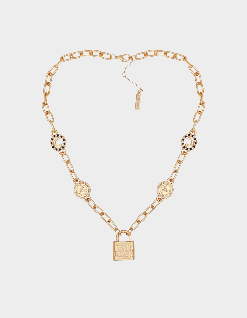 TRUE RELIGION Padlock Charm Necklace - GOLD