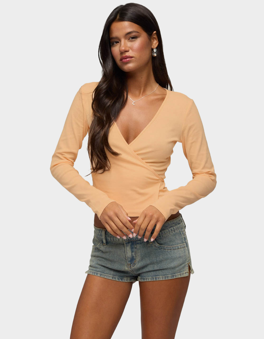 EDIKTED Fonteyn Wrap Top - ORANGE