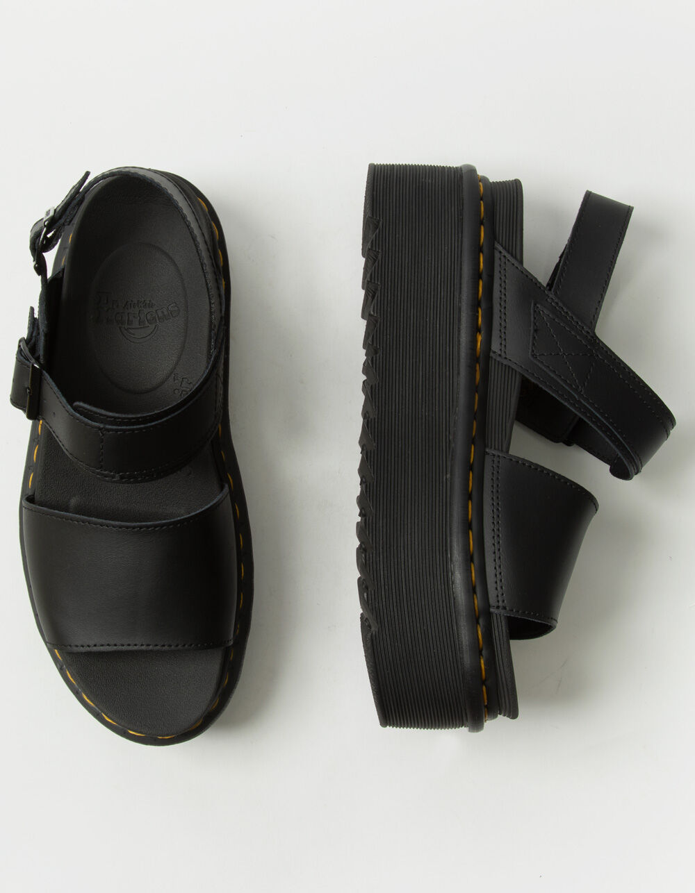 DR. MARTENS Voss Quad Leather Strap Womens Platform Sandals