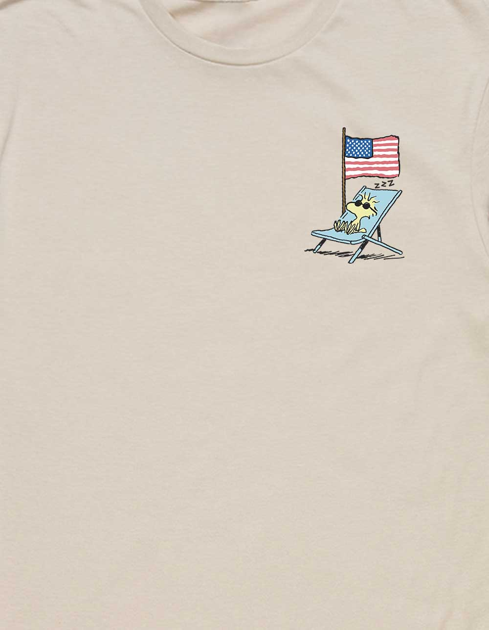PEANUTS Woodstock America Flag Unisex Tee - SAND
