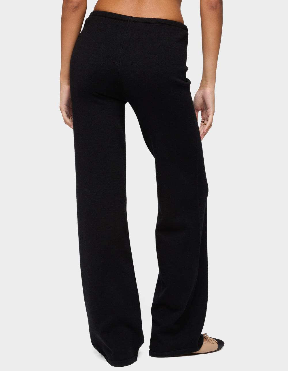 EDIKTED Montanna Knit Pants - BLACK