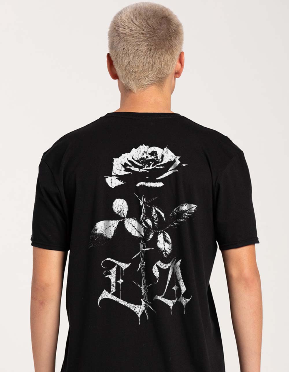 Rose LA Barbed Unisex Tee - BLACK