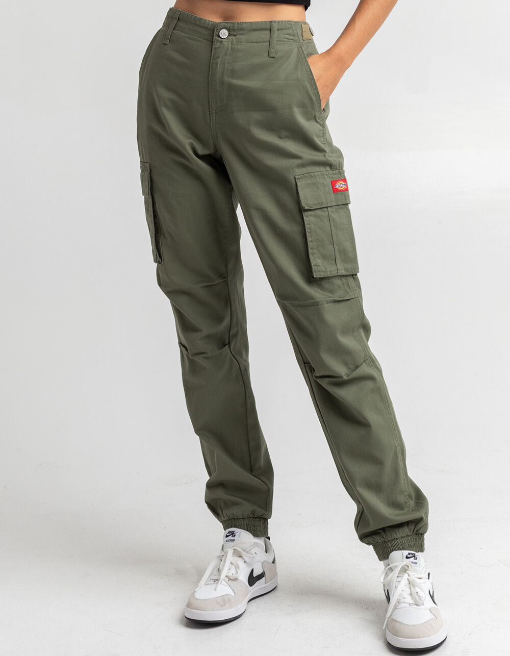 DICKIES Cargo Womens Jogger Pants - OLIVE