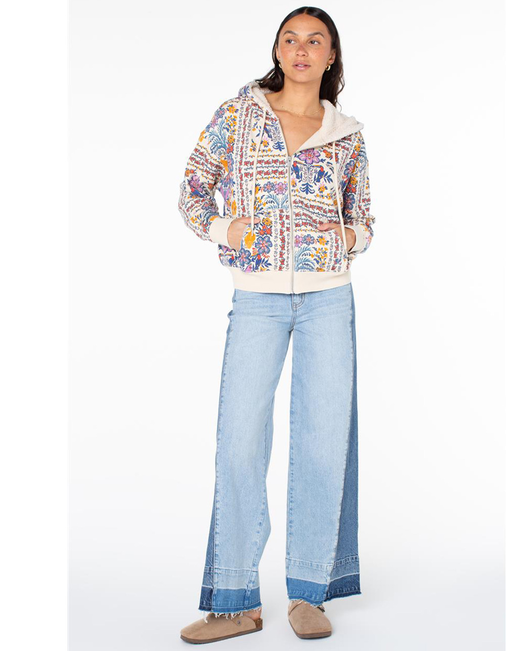 ROXY Savannah Womens Hoodie - Cream/Multi