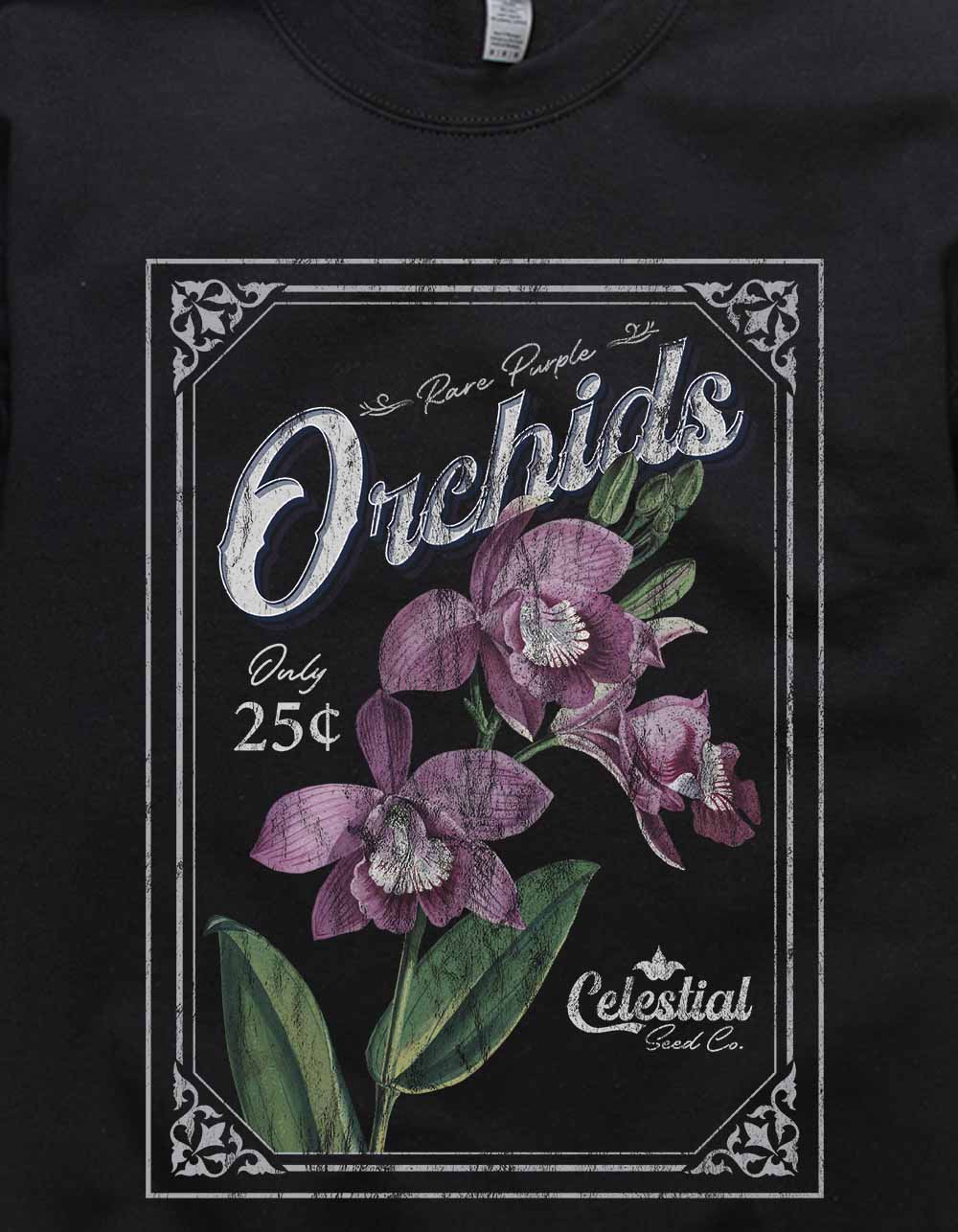 ORCHID Celestial Stamp Unisex Crewneck Sweatshirt - BLACK