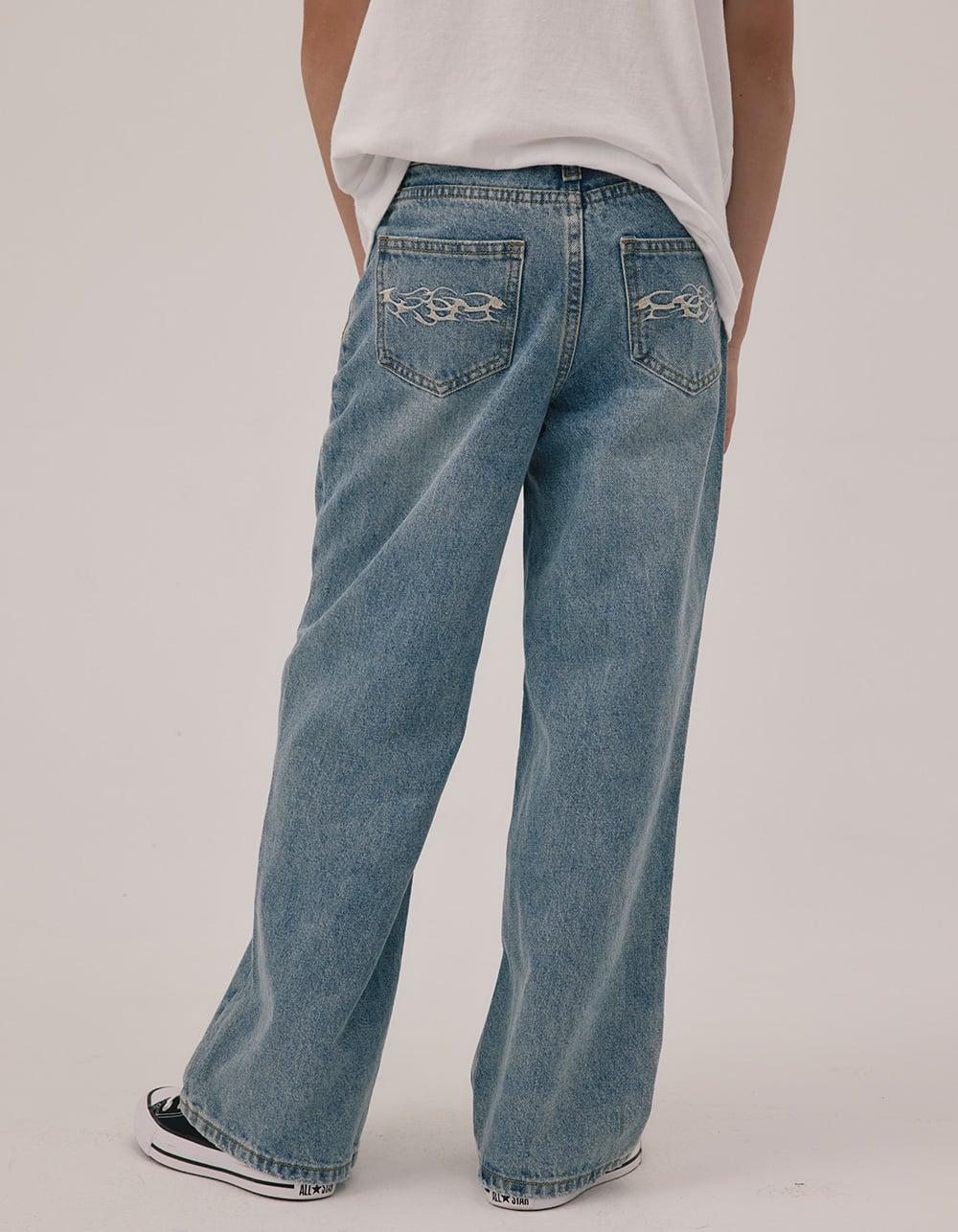 RSQ Boys Extra Baggy Embroidered Jeans