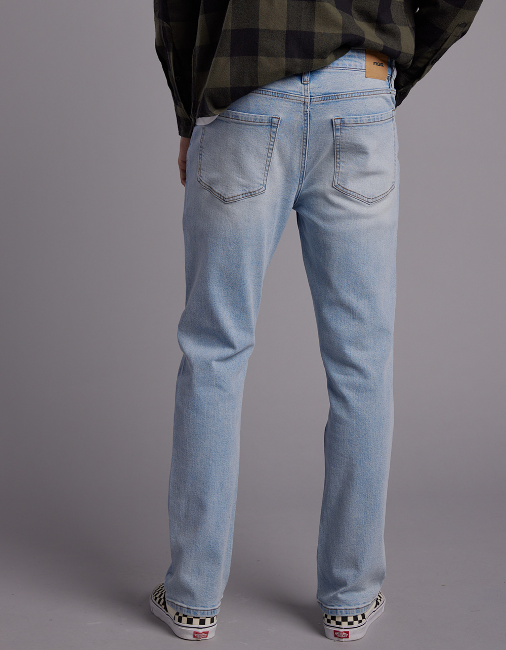 RSQ Mens Slim Straight Light Stone Denim Jeans - LT STONE