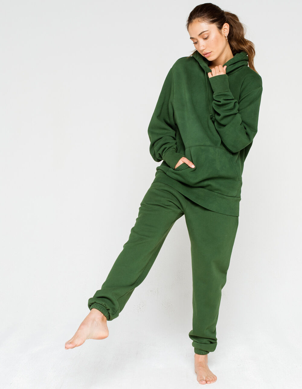 MADE Womens Green Hoodie Sweatshirt GREEN Tillys