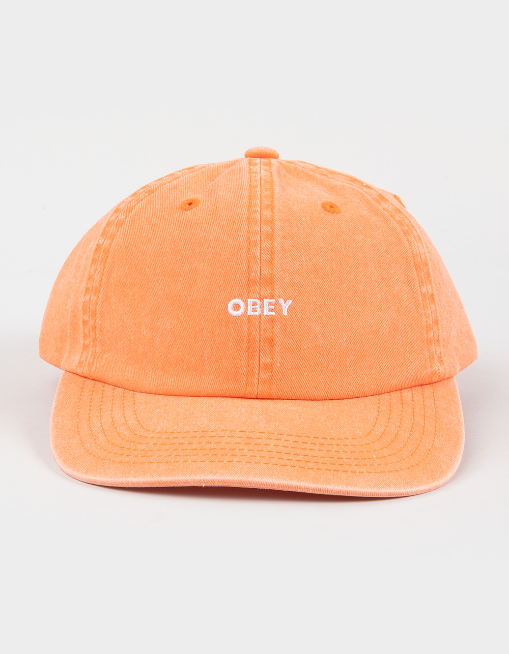 OBEY Pigment Bold 6 Panel Strapback Hat - ORANGE