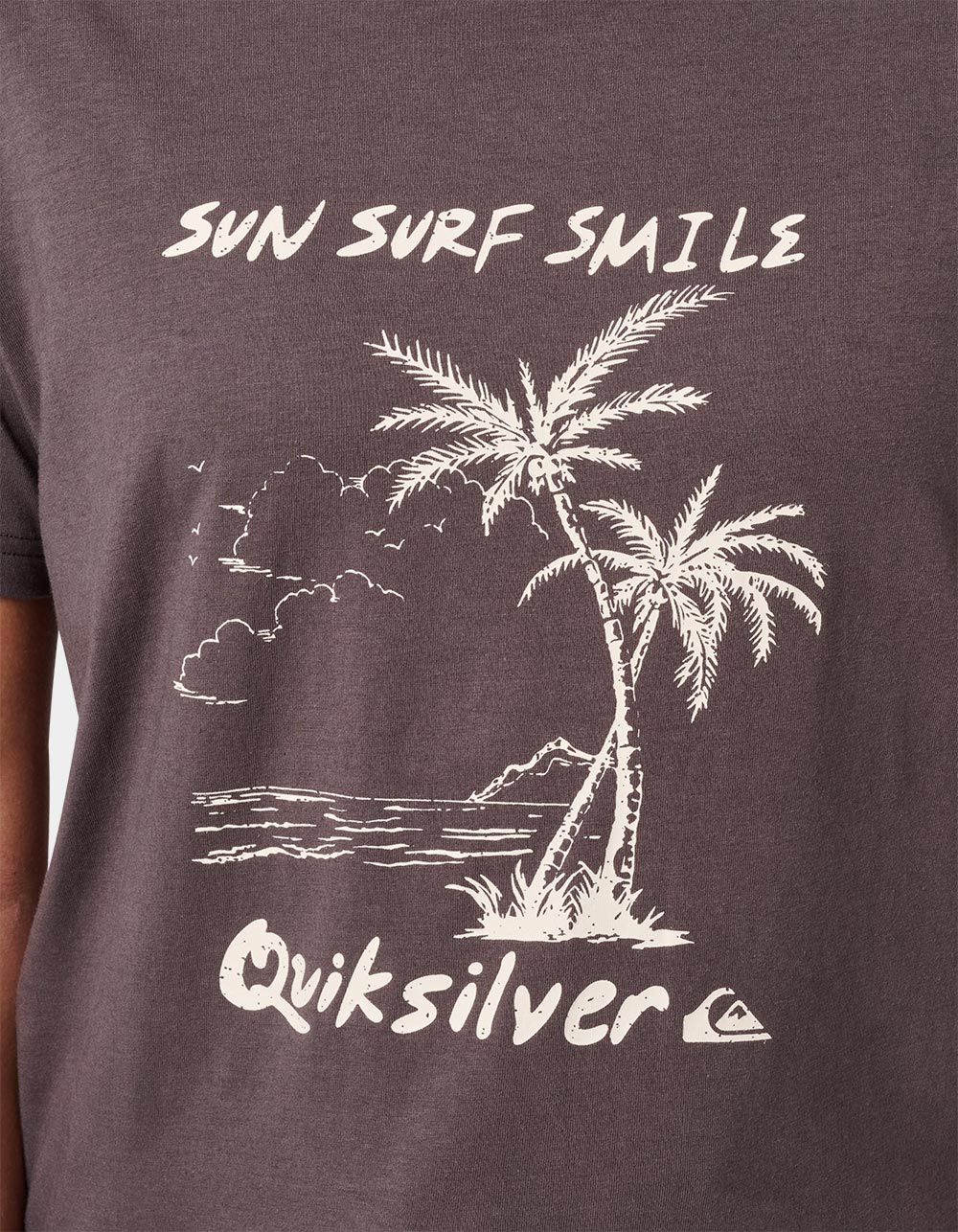 QUIKSILVER Sun Surf Smile Womens Tee - OFF-BLACK