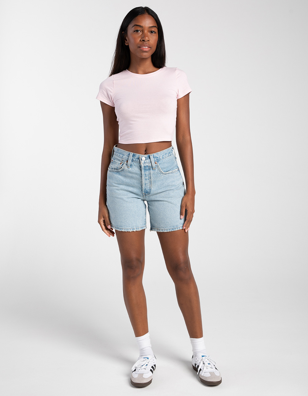 LEVI'S 501 Mid Thigh Womens Shorts - Take Off LIGHT INDIGO