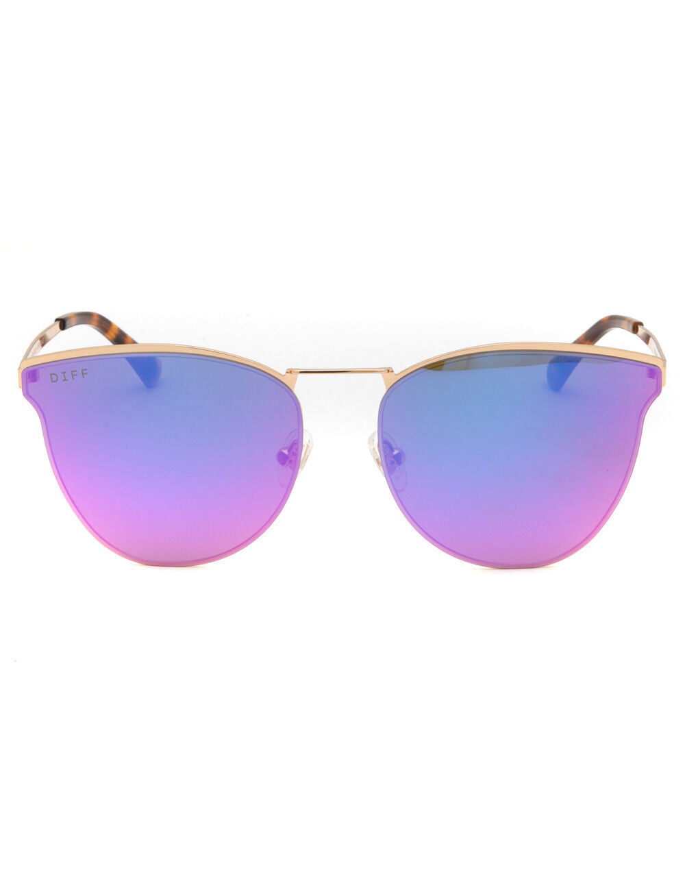 DIFF EYEWEAR Sadie Gold & Purple Mirror Sunglasses image number 1