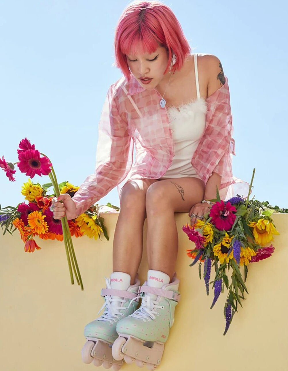 IMPALA ROLLERSKATES Lightspeed Mint Flower Power Inline Skates MINT