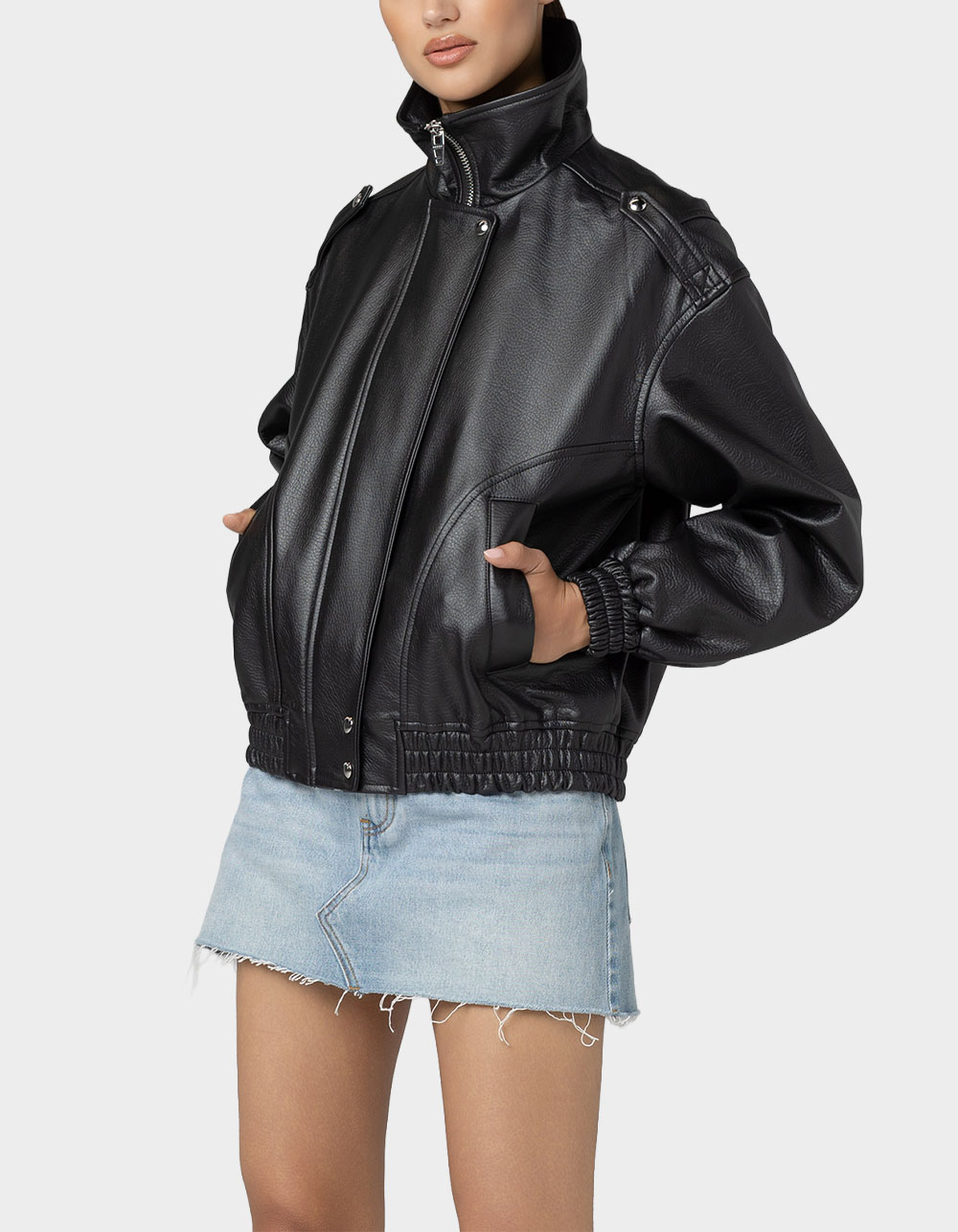 BLANK NYC The Lead Womens Jacket - BLACK