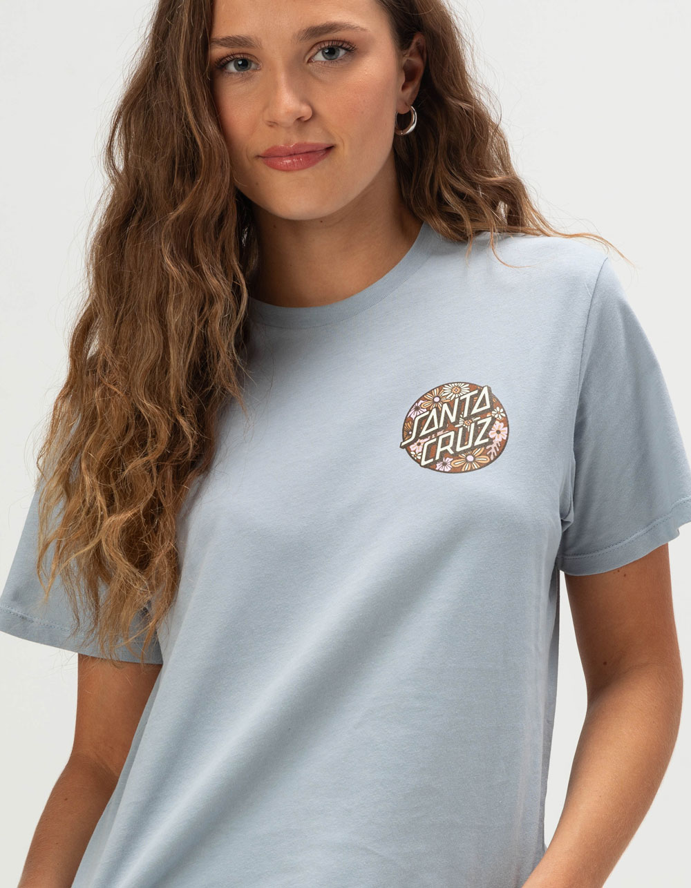 SANTA CRUZ Vibes Dot Womens Tee - LIGHT BLUE