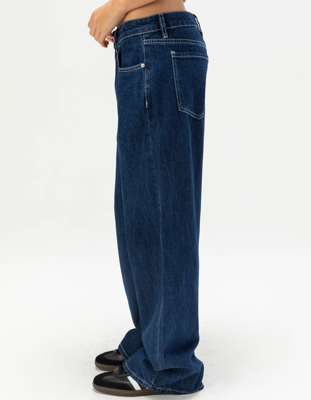 RSQ Womens Low Rise Baggy Jeans - DARK RINSE