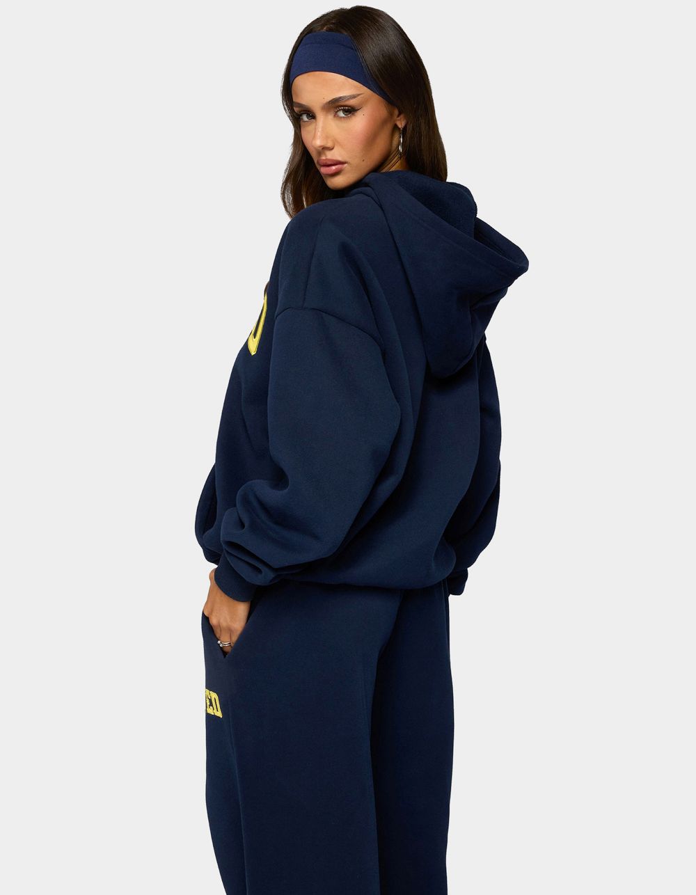 Edikted Crush Oversized Hoodie - NAVY
