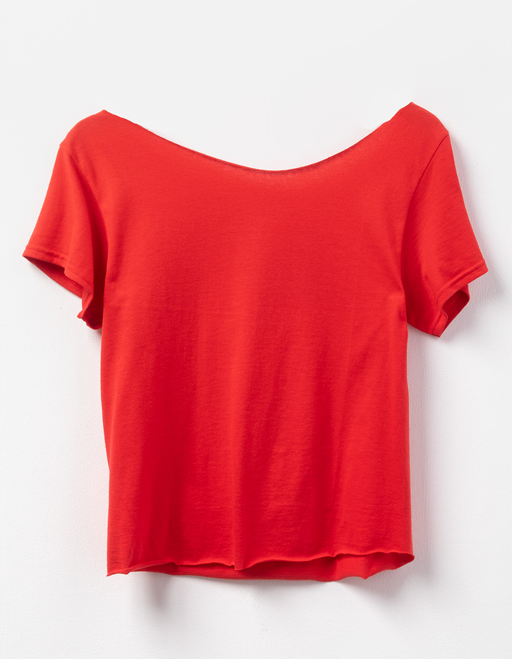 PAUL FRANK Womens Off The Shoulder Tee - RED