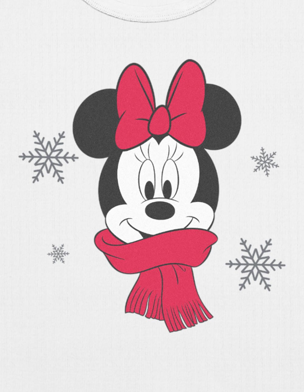 DISNEY Minnie Snowflakes Womens Baby Tee - CREAM