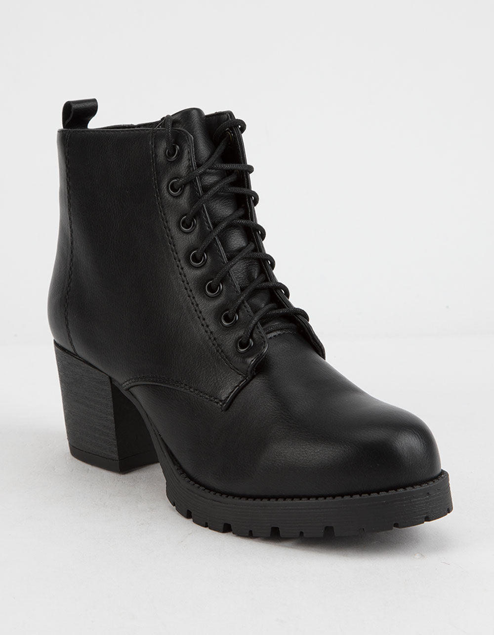 SODA Nevitt Womens Heeled Combat Boots - BLACK | Tillys