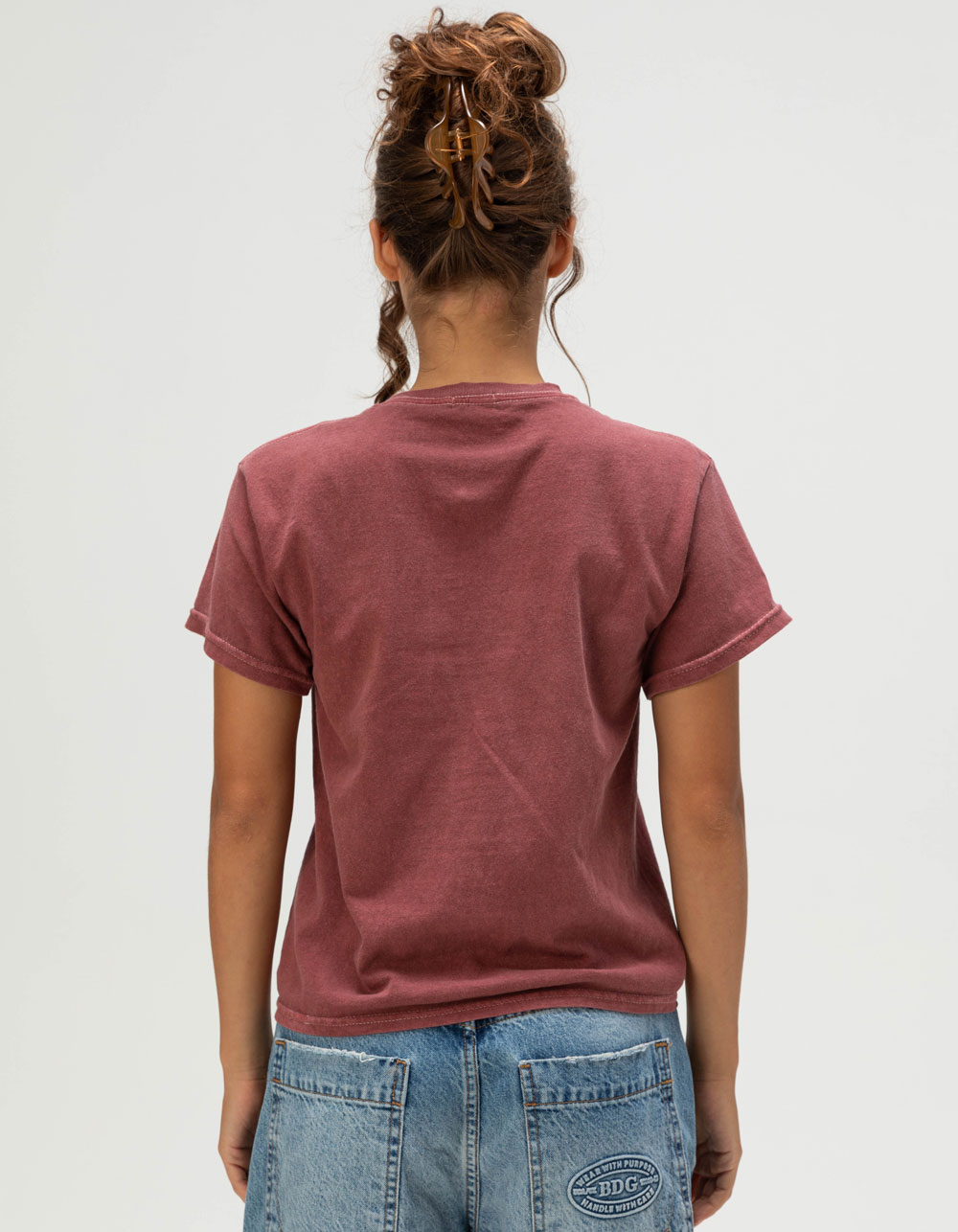 BDG Urban Outfitters Can't Drive Womens Relaxed Tee - FADED BURGUNDY