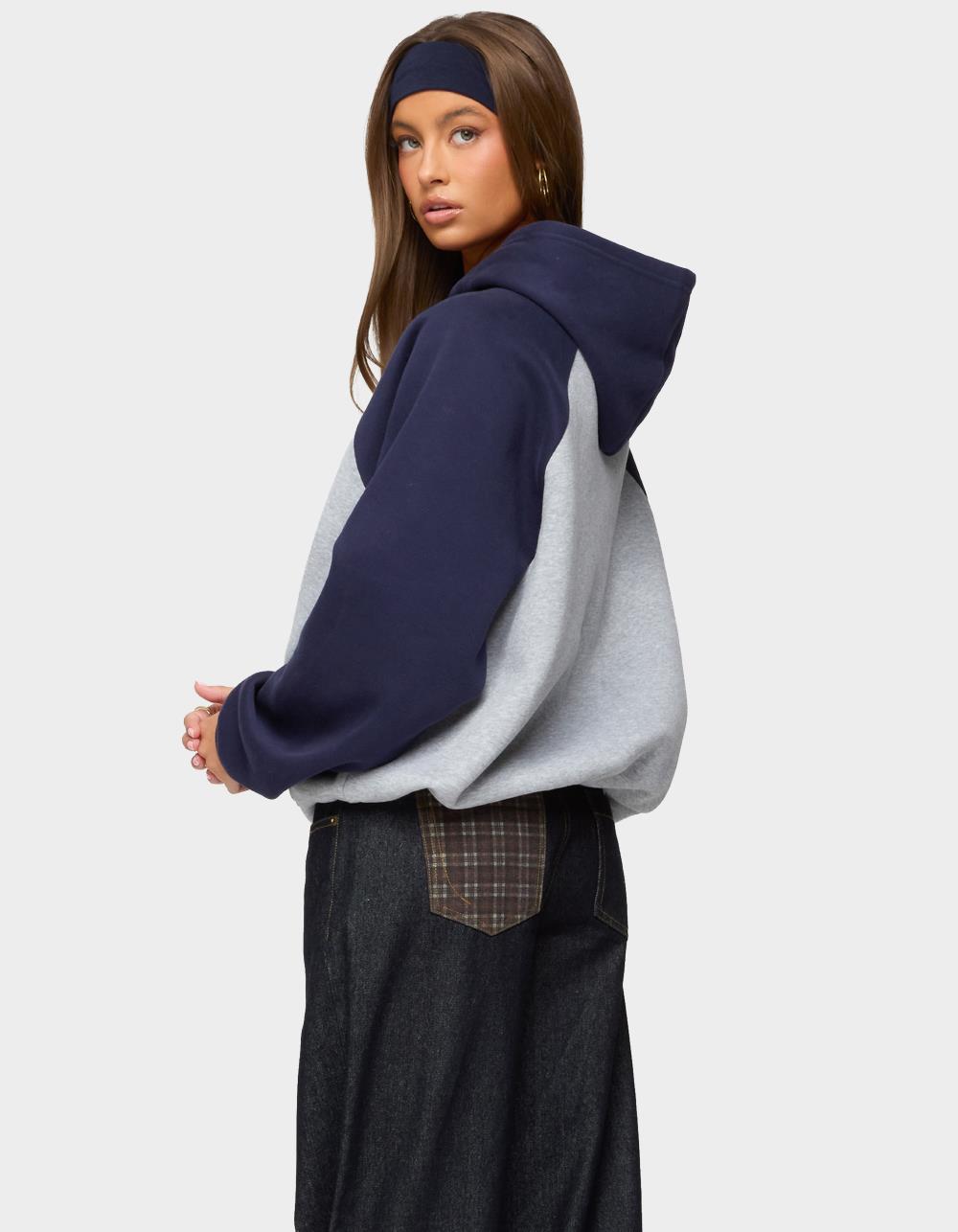 EDIKTED Angels Raglan Oversized Hoodie - GRAY