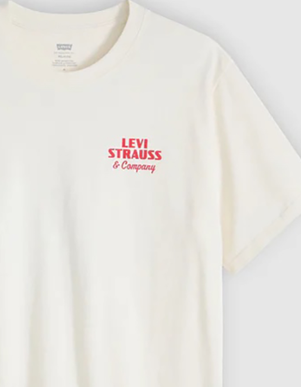 LEVI'S Archival Overalls Mens Tee - OFF WHITE