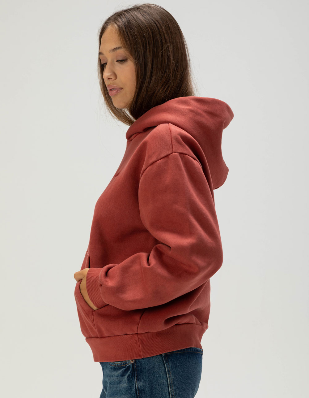 VANS Salton Womens Washed Hoodie - BRICK